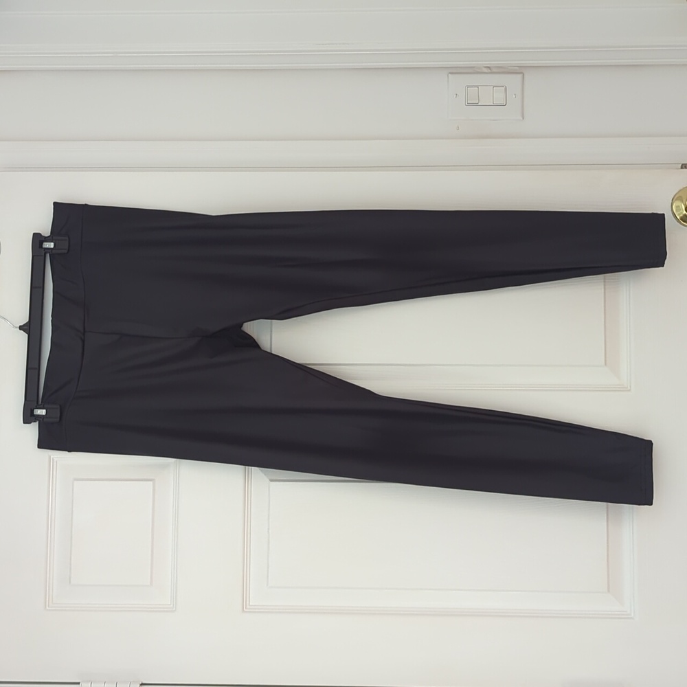 Ladies Stretch Faux Leather Pants Black